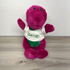 Lyons Group 14" Barney the Dinosaur Green White Tshirt Vintage 1992 Plush
